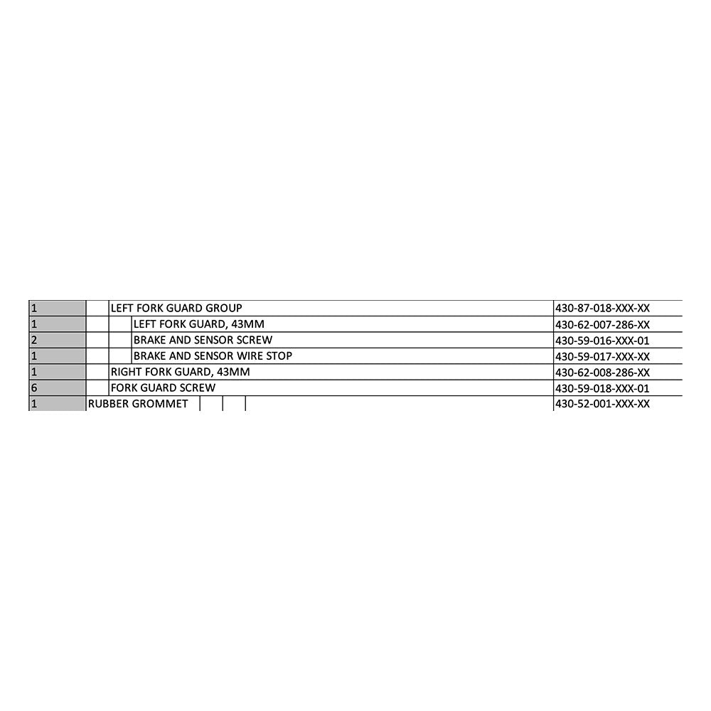 GUARD ASSEMBLY, CMX, COMPLETE FORK, NO DECALS – Sirris Store