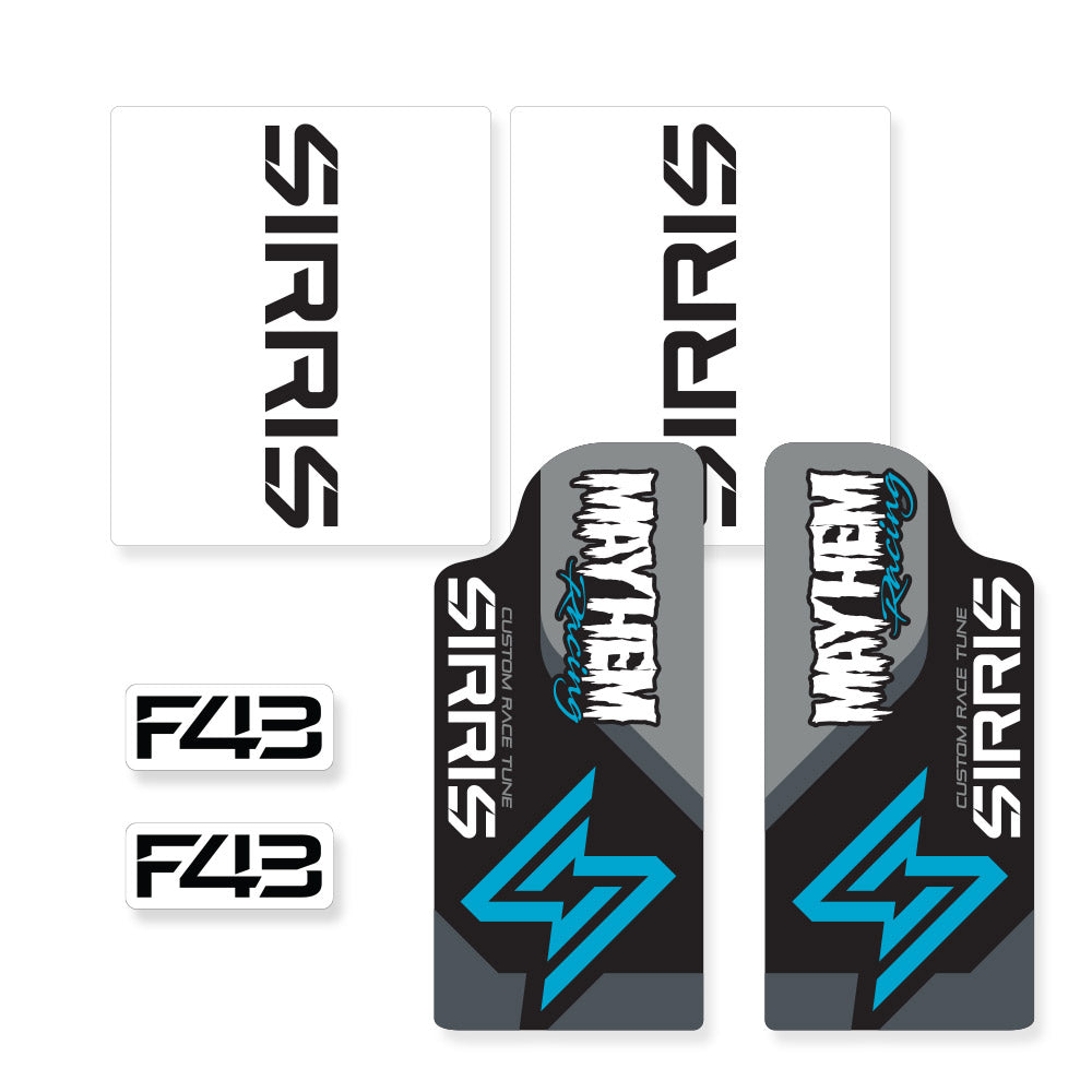 DECAL KIT, COMPLETE FORK, Mayhem Racing – Sirris Store